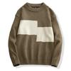 Winter Men 'S Round Neck Thicken Sweater Loose Knitwear Sweater Warm Bottoming Shirt 