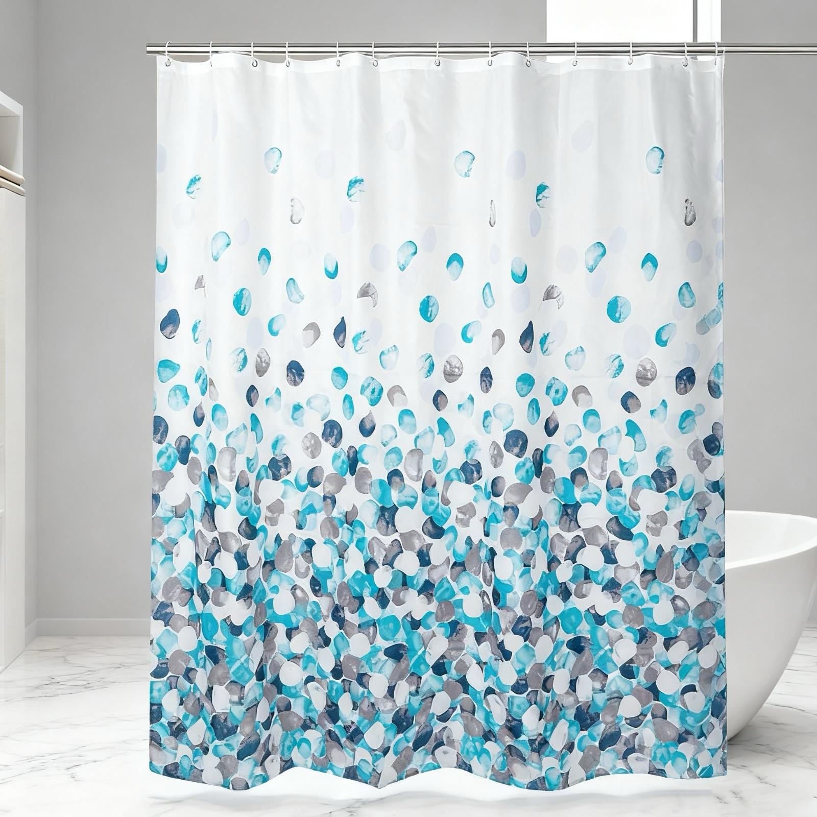 

1Pc 180X180Cm Polyester Shower Curtain With Metal Grommets And Plastic Hooks Fabric Bath Curtain For Bathroom Decor 180*180cm