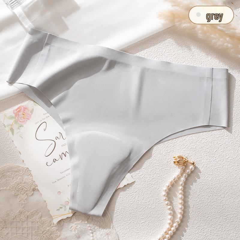 

Бесшовные женские невидимые трусы-слипы для йоги с латексной подкладкой против смущения - спортивное нижнее белье в стиле танга S (80-100 jin) светло-серый