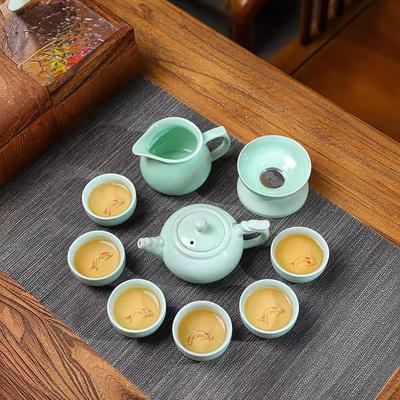 Celadon Kung Fu Tea Set Home Business Event Souvenir Portable Tea Set With Gift Box