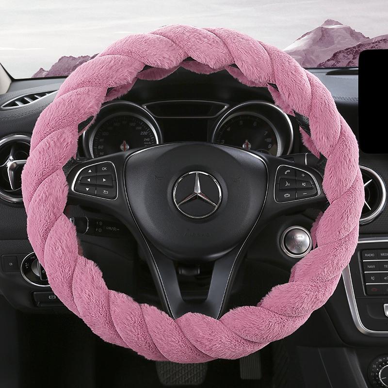 New waltz fashion plush universal female winter steering wheel cover cartoon decorative non-slip handle cover