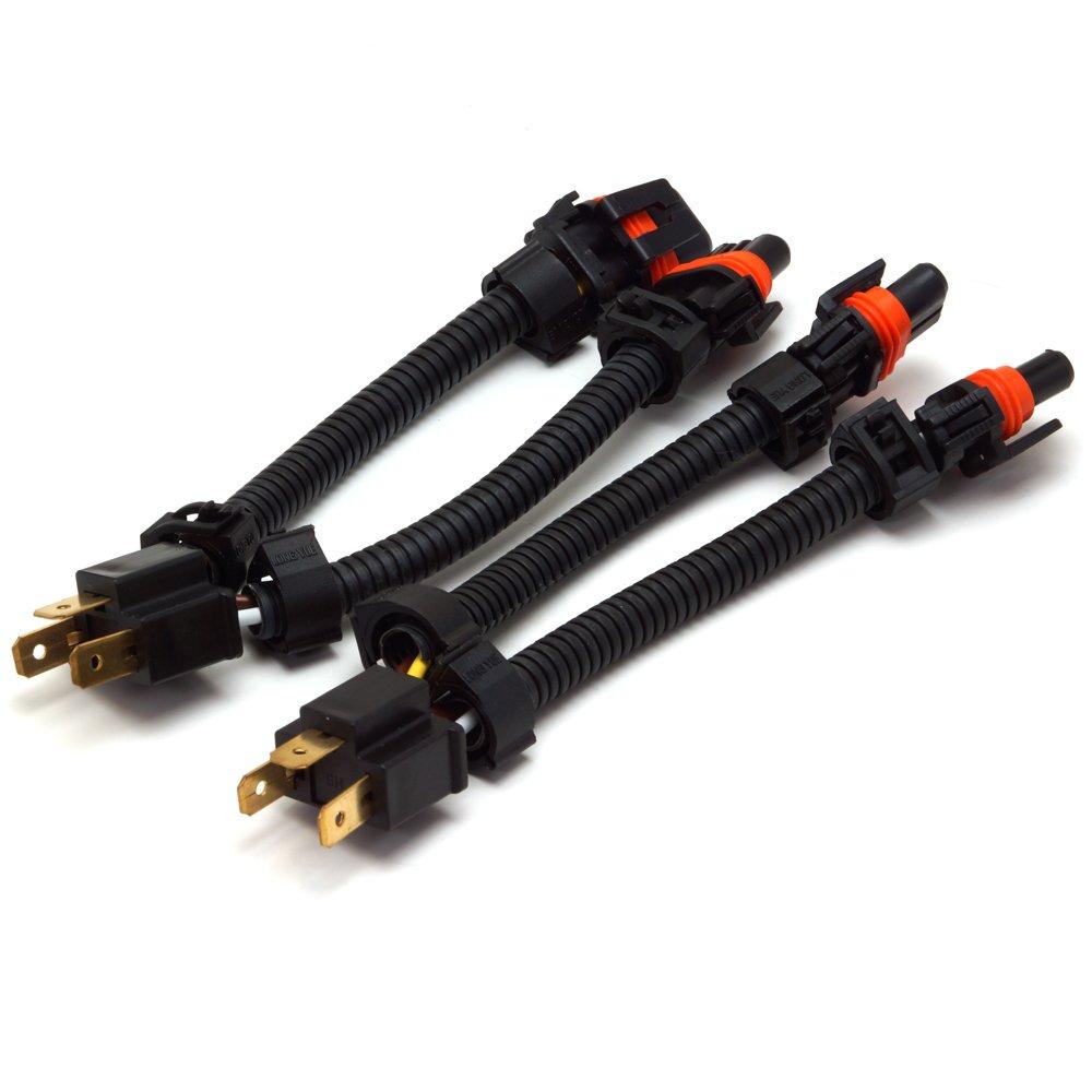 zmart H4 to HB Conversion Simultaneous 2 Sets of Wire Plug Connector Hi/Lo Harness, 4-Light Lighting, Headlights, Adapter, Harness,