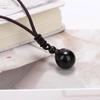 A+++ Stone for Lovers Transfer Black Crystal Beads Natural Pendant Obsidian Eye Rainbow Ball