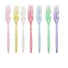 Spot Crystal Transparent Gold Powder Knife Fork Spoon Cake Dessert Disposable Tableware Birthday Party Theme Party