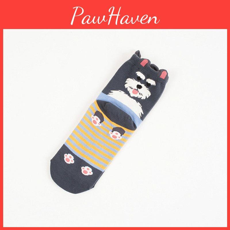 Hochwertige Damen-Baumwollsocken mit niedlichem Cartoon-Hund-Motiv