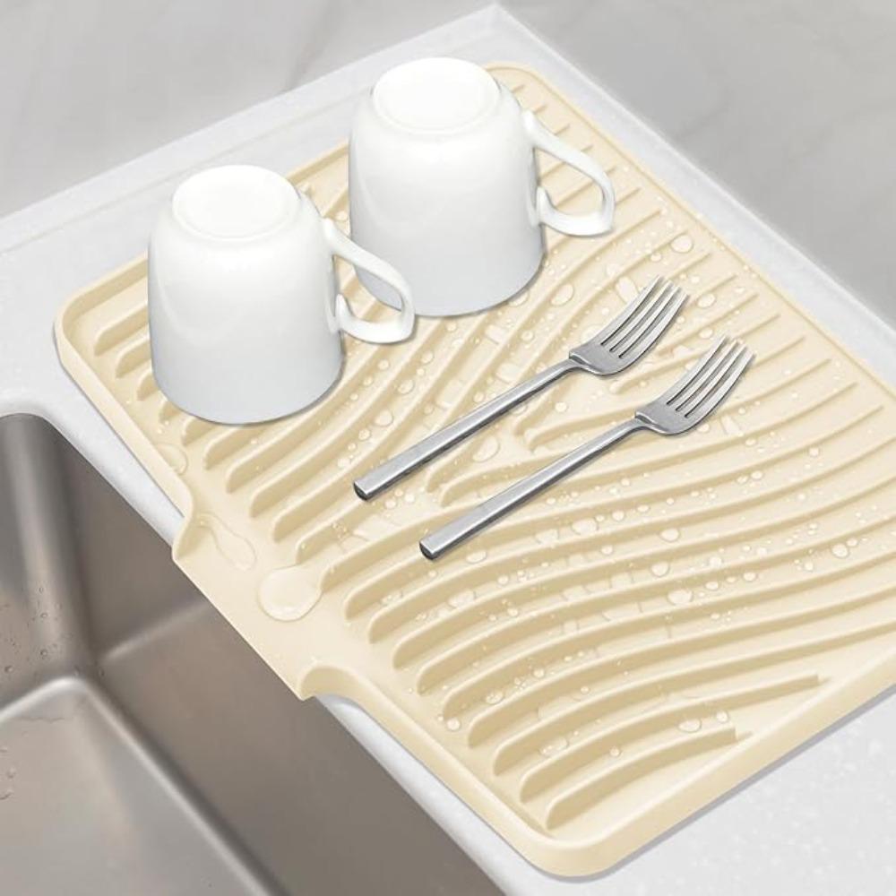 Nonslip Kitchen Dish Drainer Pad Heat Resistant Dish Drying Mat Silicone Draining Board Mat  Home