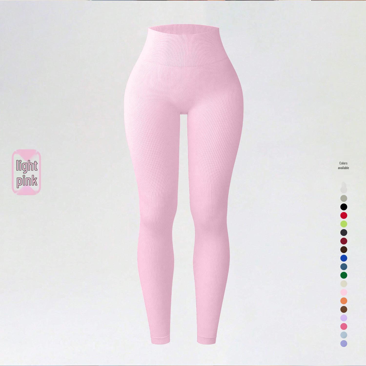 

Европейские и американские бесшовные леггинсы для йоги в рубчик с высокой посадкой для осени/зимы Medium