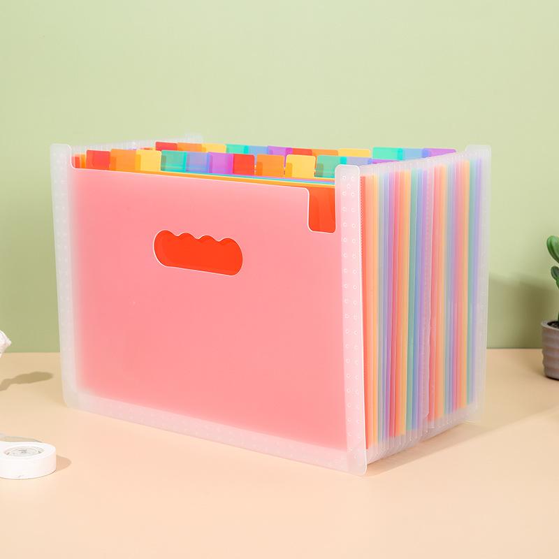 Multi-Color Rainbow Accordion A4 Document Storage Folder