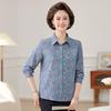 Mom's Spring Floral Long Sleeve Cotton Shirt for Middle-Aged & Elderly Women