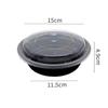 WSM 450ml Disposable Round Plastic Meal Box with Lid