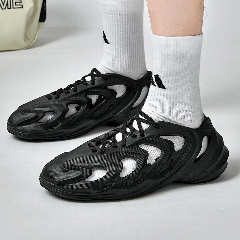Men's Classic Hollow Sandals Anti Slip Beach Hole Shoes Summer Lace Up Sports Sandals Outdoor Lightweight Water Garden Shoes