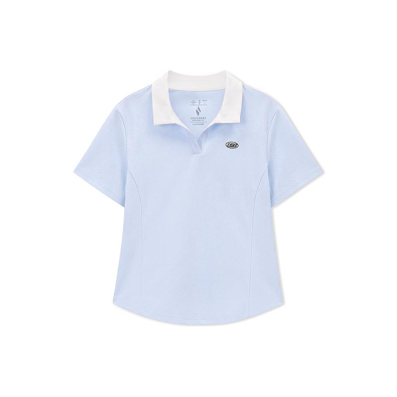 Skechers Comfortable Soft Skin-Friendly Stretch Polo Shirt Women tops L126W028-026P M