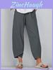 Cotton Linen Wide Leg Pants For Women With Elastic Waist For Casual Streetwear