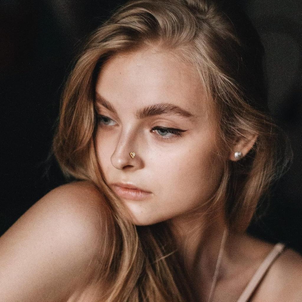 Bobisty 20G Surgical Steel Nose Studs L Shaped Opal CZ Heart Butterfly Elegant Piercing Jewelry for Women