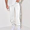 Men's casual sports buttoned trousers men's autumn new loose straight drawstring large size trousers