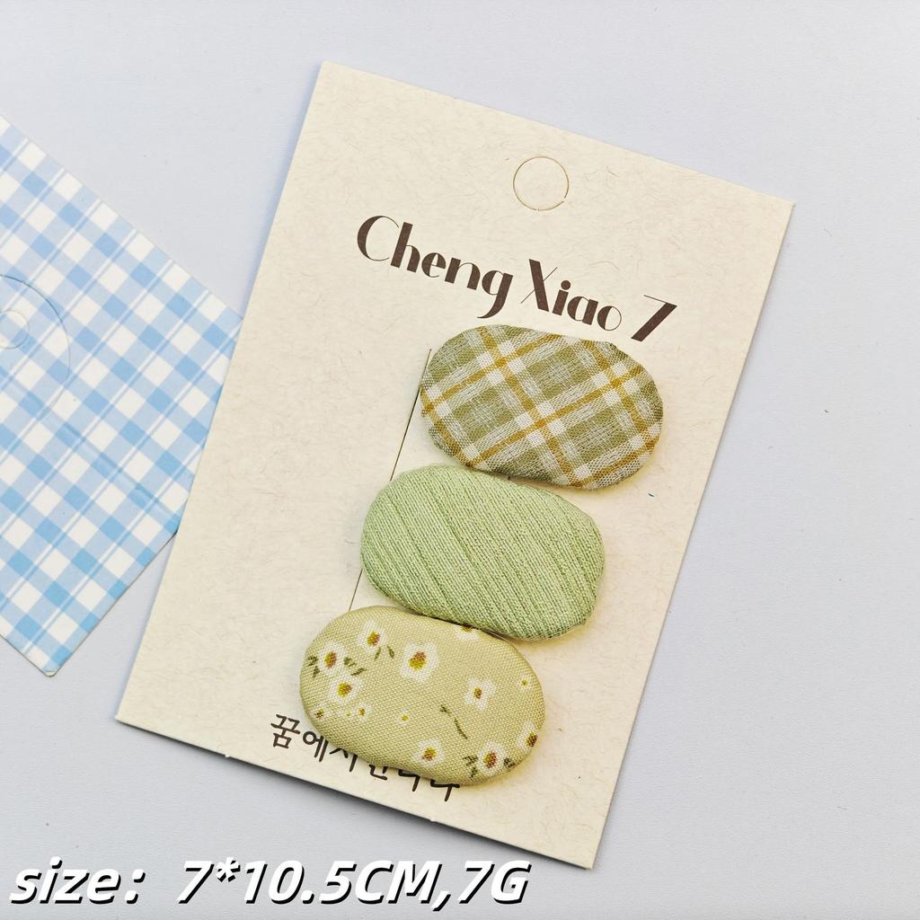 2025 Spring New Fabric Oval BB Clips, Fresh Plaid Floral Cute Barrettes,Versatile Fashion Hair Accessories for Baby Girls