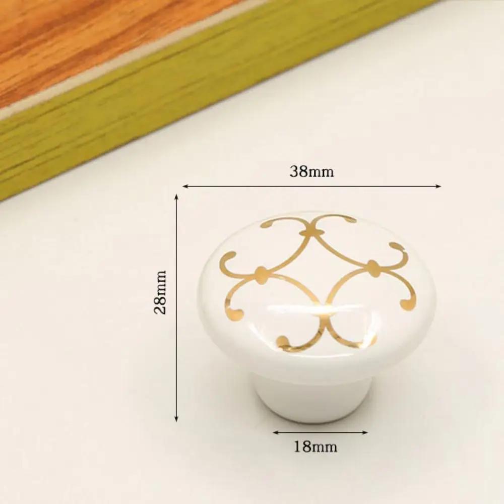 Retro Single Hole Ceramic Cabinet Knob Round European Style Door Pull Handles Vintage Drawer Knobs Kitchen