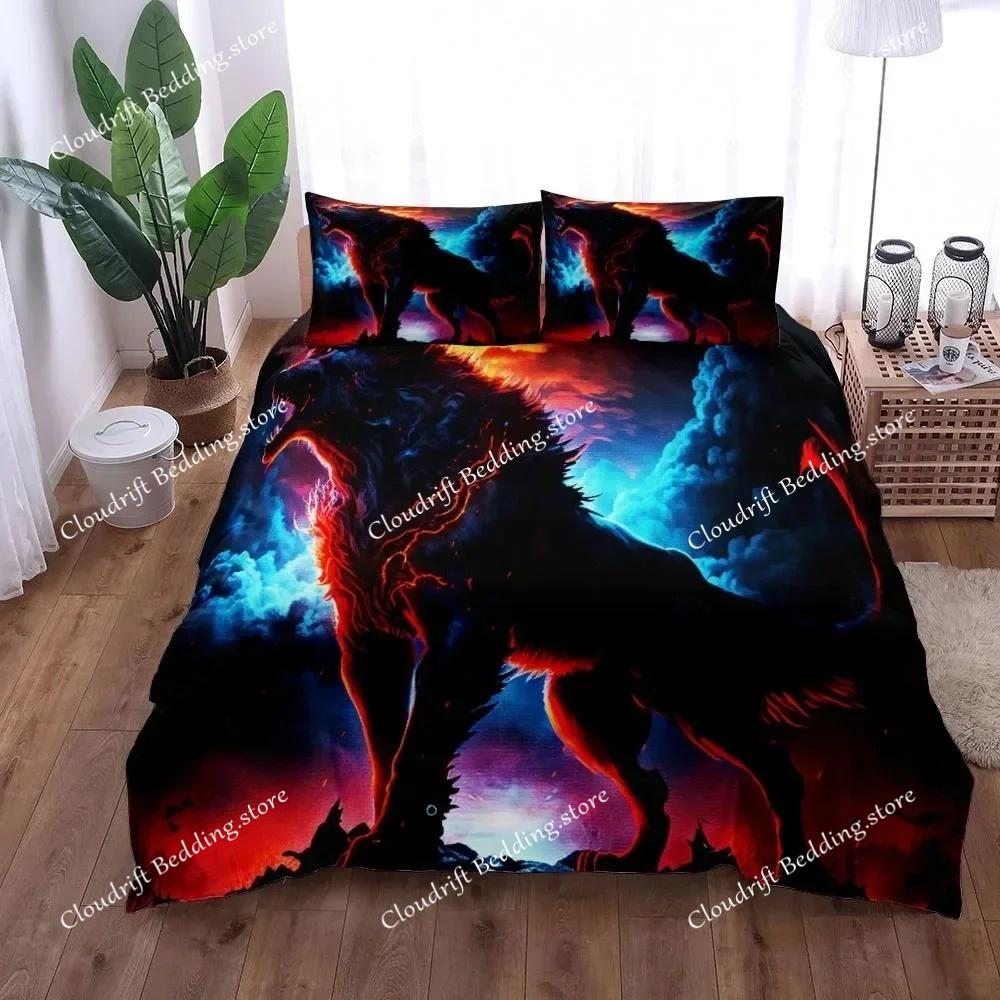 3D Print Ghost Wolf Night Duvet Cover Set King Queen Double Full Twin Single Size Bed Polyester Bedding Set