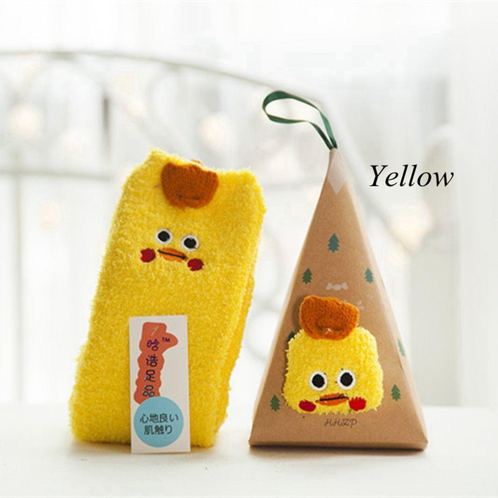 Soft with Tapered Box Cute  Hosiery Ankle Towel Winter Warm Animal Embroidery Floor Thicken Socks