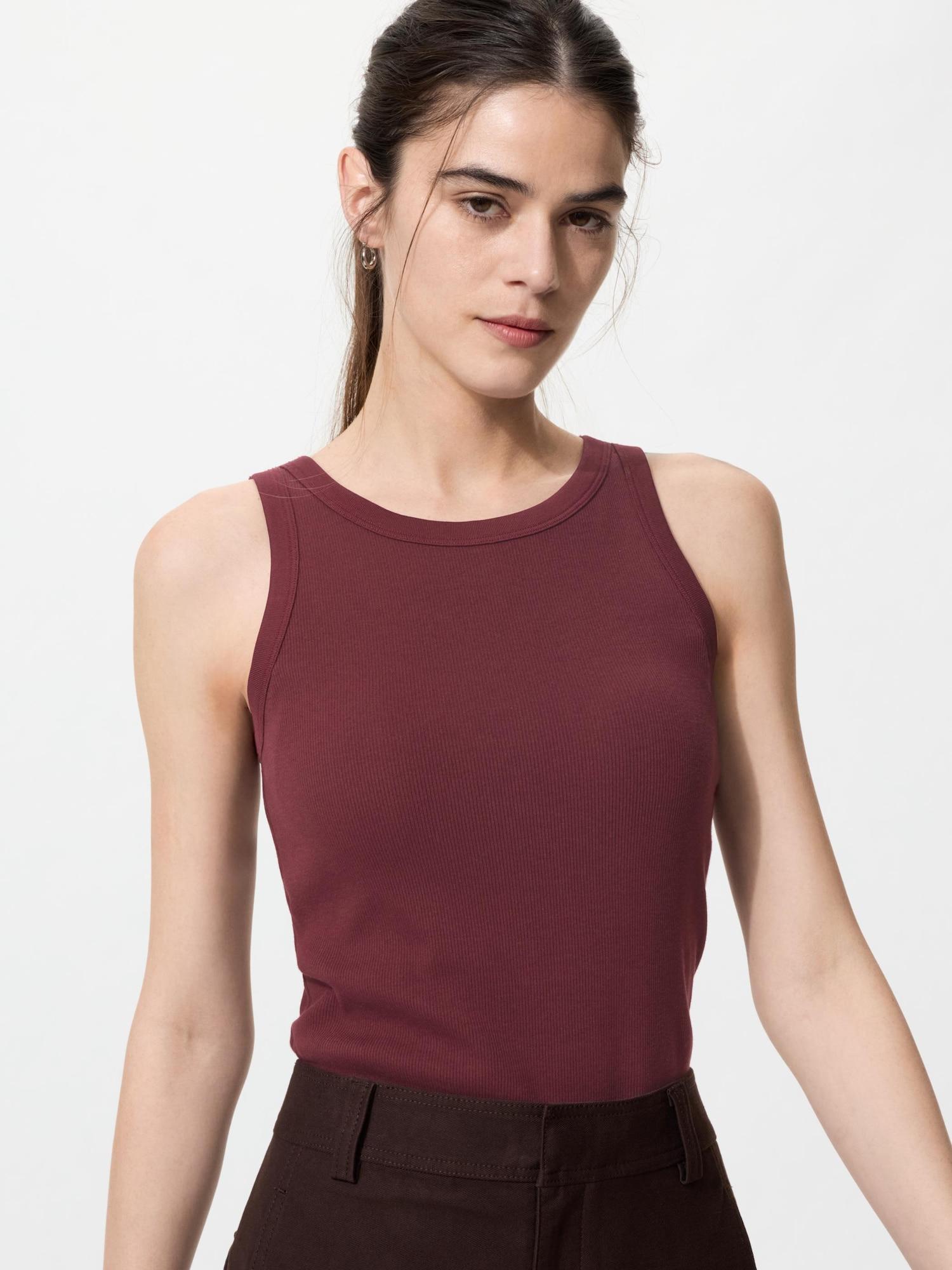 

Uniqlo Япония Топ-бра в рубчик с американской проймой 18 WINE/XS