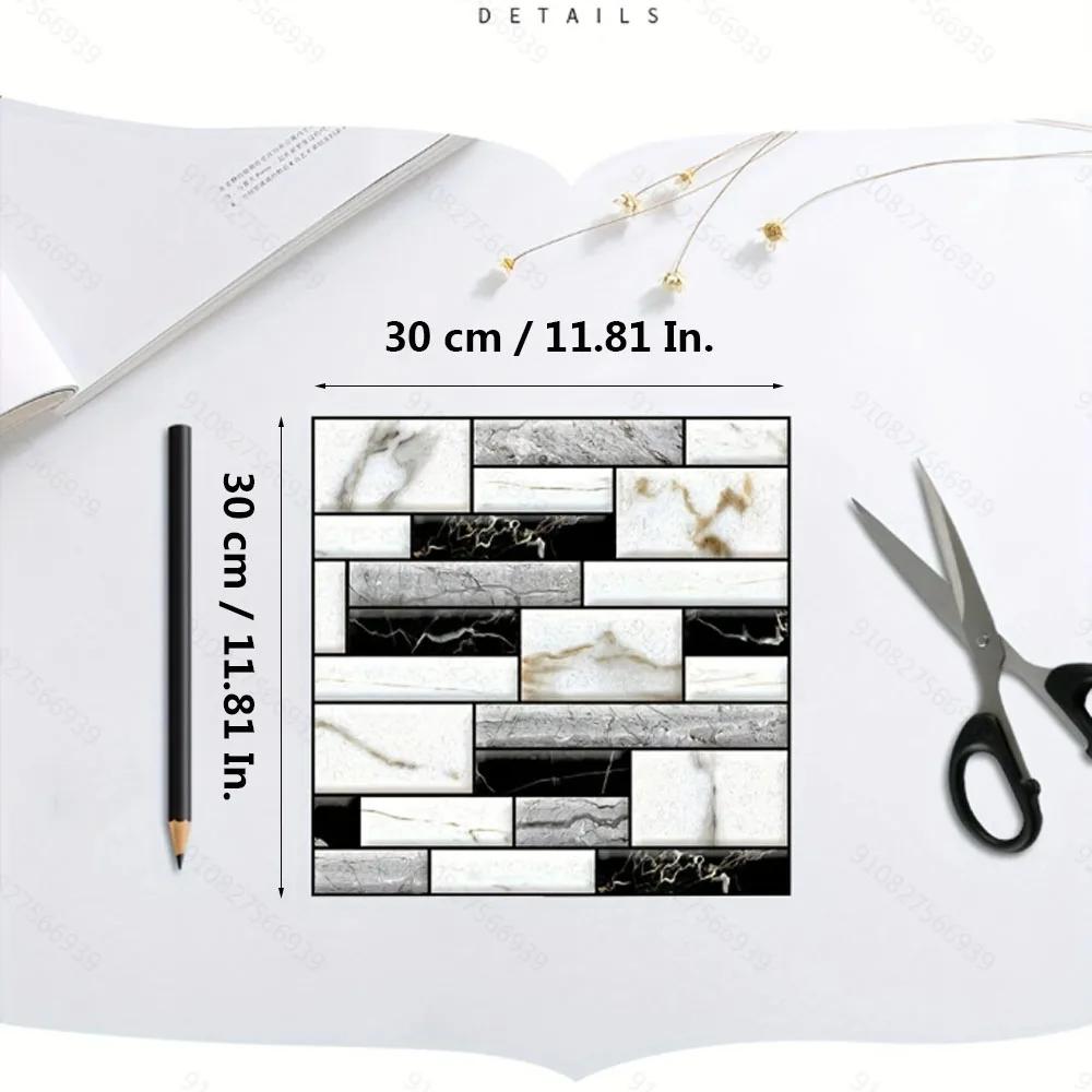 10 Pcs Self Adhesive Tile Wall Sticker Home Decor 3d Pvc Sticker Covers For Kitchen Cupboard Bathroom Waterproof Wallpaper