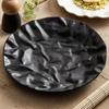 Pleated flat plate ceramic stir-fry plate 2024 new steak plate home high-end good-looking Japanese Western food dinner