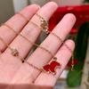Year of the Horse Red Necklace and Earring Set: High-End, Light Luxury Style