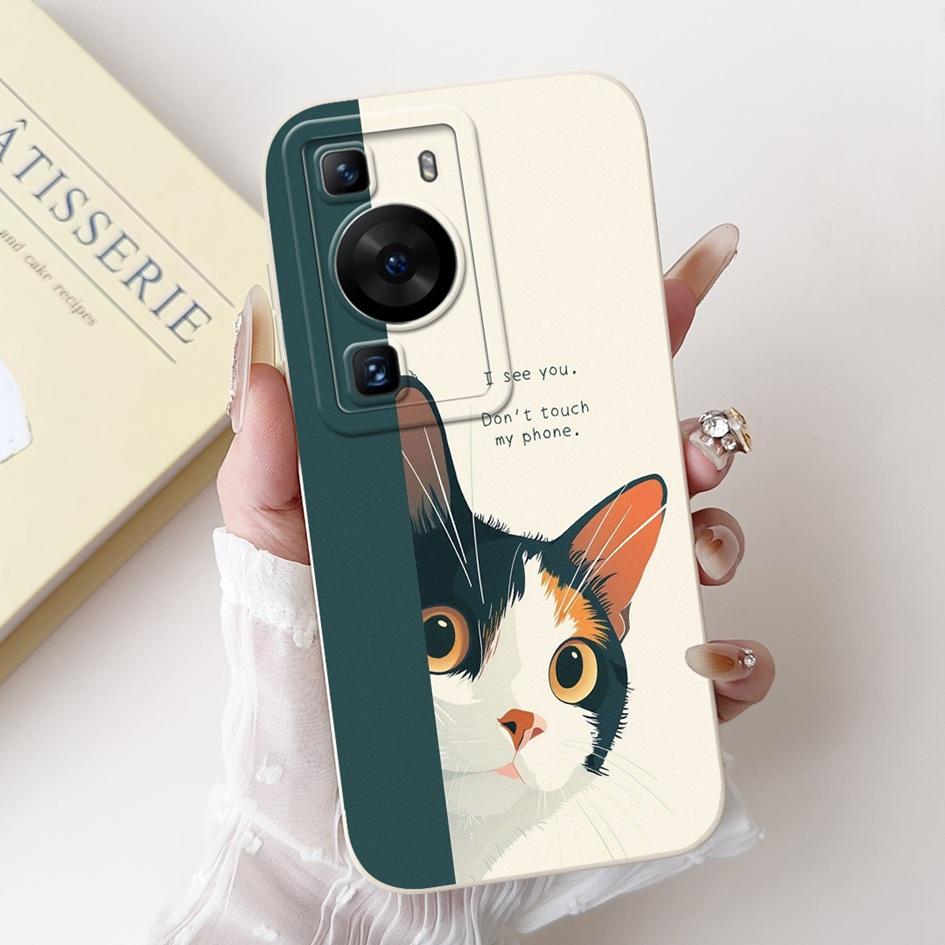 For Huawei P60 Pro Case MNA-LX9 Cover Cute Cartoon Rabbit Panda Soft Liquid Silicone Protective Cover For HuaweiP60 P60 Art Capa