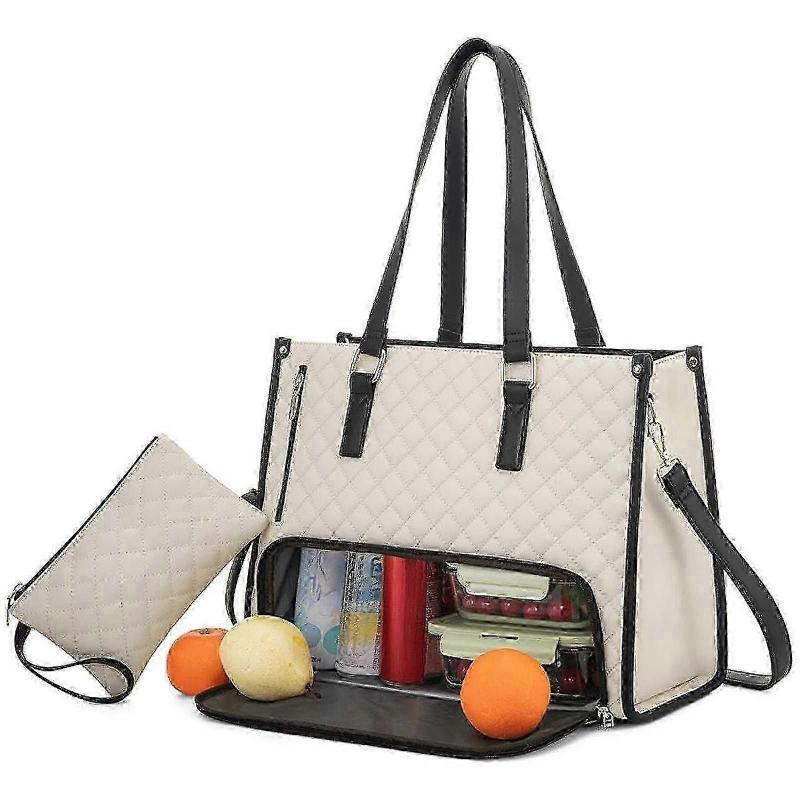Womens Lunch Tote Bag Lunch Box Bag Computer Shoulder Handbag for Casual Office - KM