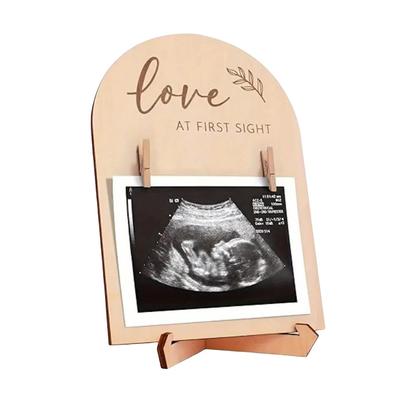 1 conjunto de molduras para fotos ultrassônicas de madeira para gestantes anunciarem gravidez ou nascimento de bebê