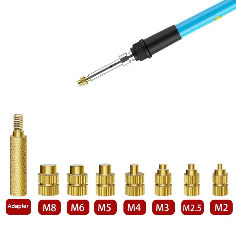 Heat Set Insert Soldering Iron Tip Head M2 M2.5 M3 M4 M5 M6 M8 Hot Melt Insets Nut Brass Embedded Thread Insertion Kit