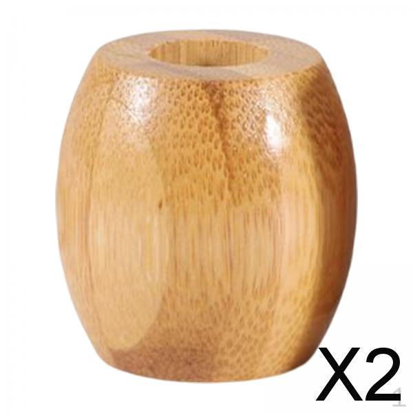 

2x Подставка для зубных щеток из бамбука Офисный стакан для ручек для душа Фермерский дом Столешница , Деревянный, 2 шт.