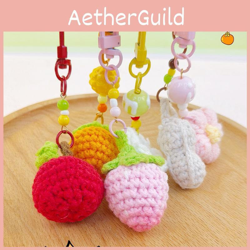 Apples Small Peaches Flowers Plush Keyring Material Daily Use Gift Collectors