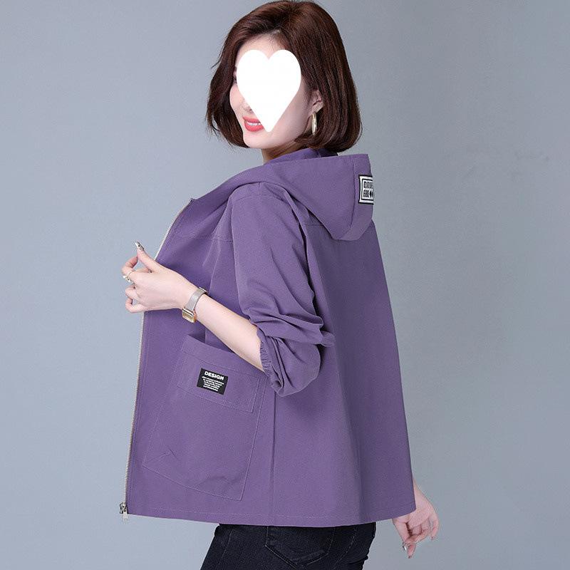 Hooded Short Jacket Women's Spring and Autumn Casual Loose Western Style Age-reducing Jacket