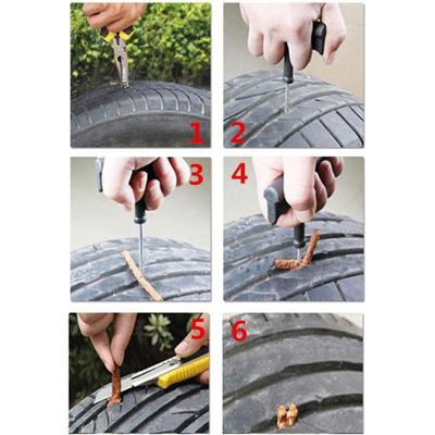 5 Styck Reparation av bildäck Återställning av punktering Slanglösa tätningspluggar Strips Kit