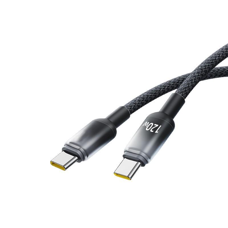 120W Dual Type-C Fast Charging Cable for Apple 15/16, Huawei Honor, and Laptop 6A.