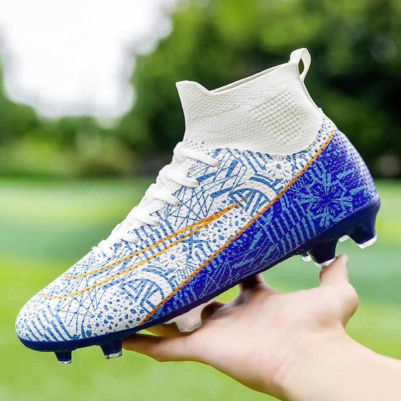 Football Shoes Men's Autumn High Top Long Shattered Nails Student Children Boys Professional Training Amazon Football Shoes