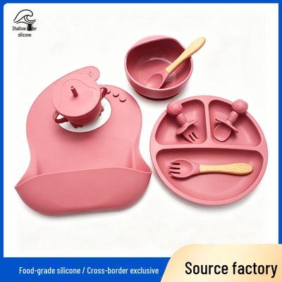 Ensemble assiette et bol à ventouse en silicone pour bébés - Résistant à la chaleur, Vaisselle compartimentée
