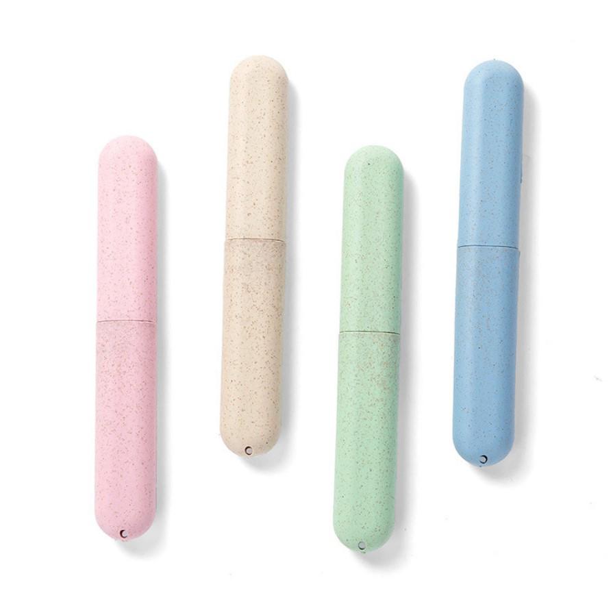 Nordic Style Wheat Straw Travel Toothbrush Case – Portable Storage Box