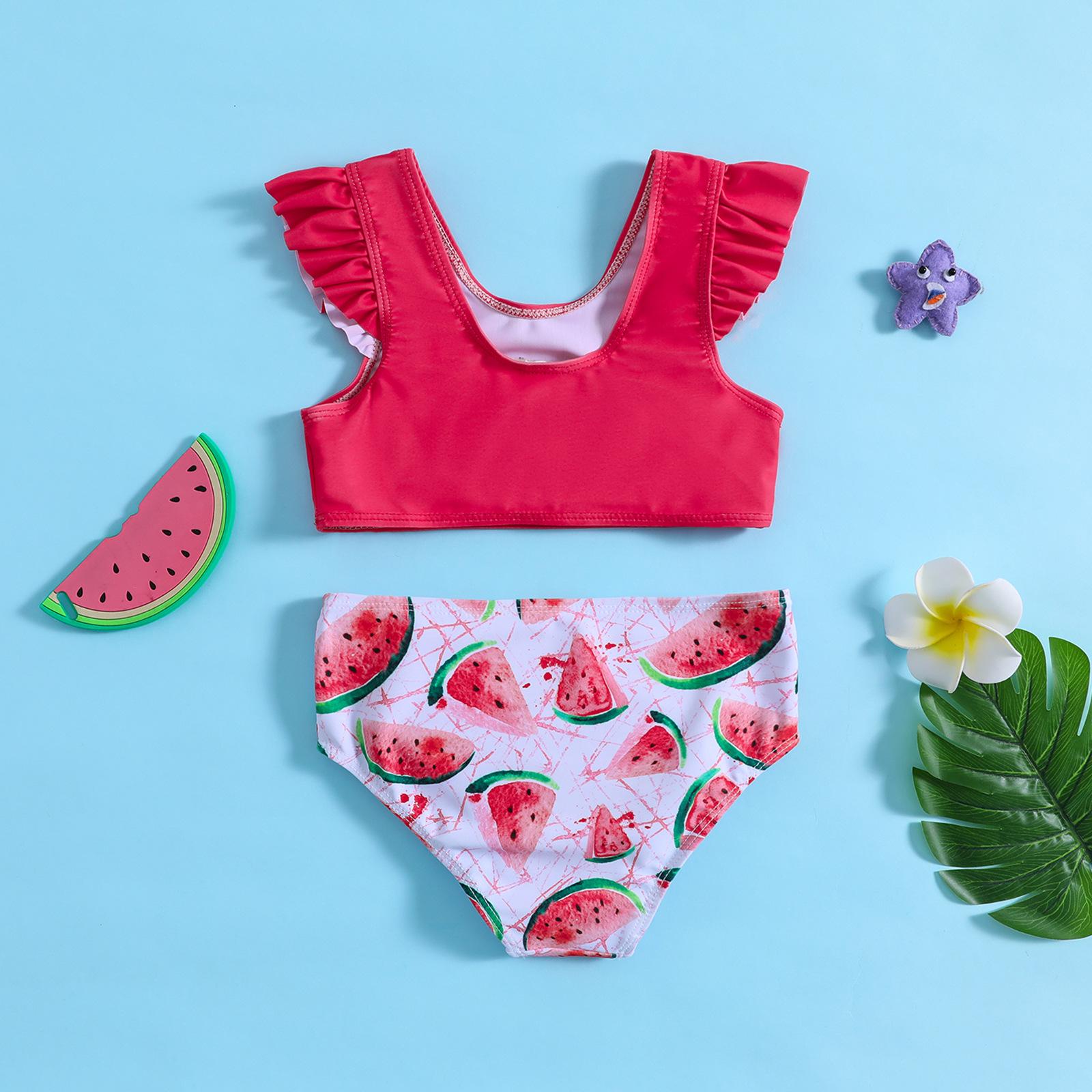 

Toddler Girls Watermelon Star Two-Piece Beach Swimsuit 120 красный