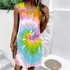 Plus Size V Neck Sleeveless Dress Deep Forest Brook Ink Painting Print For Wilderness Walking Trip