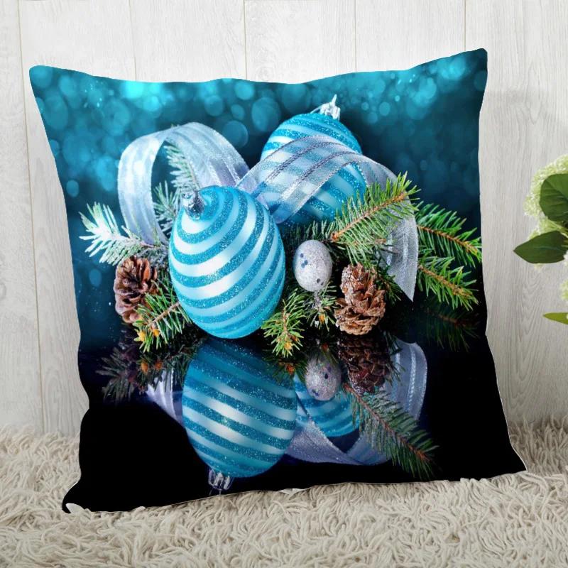 Custom Decorative Pillowcase Christmas Square Zippered Pillow Cover 35X35,40x40,45x45cm(One Side)