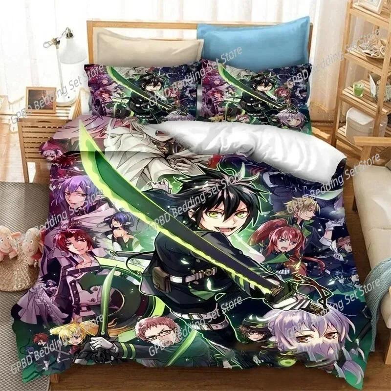 Comforter 3D Print Anime Seraph Of The End Mikaela Hyakuya 3D Bedding Set Comforter Linen S Home Decor Single Double