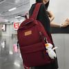 Versatile Student Backpack with Ample Space for Daily School Life Japanese Solid Color Large Capacity Daypack School Bag