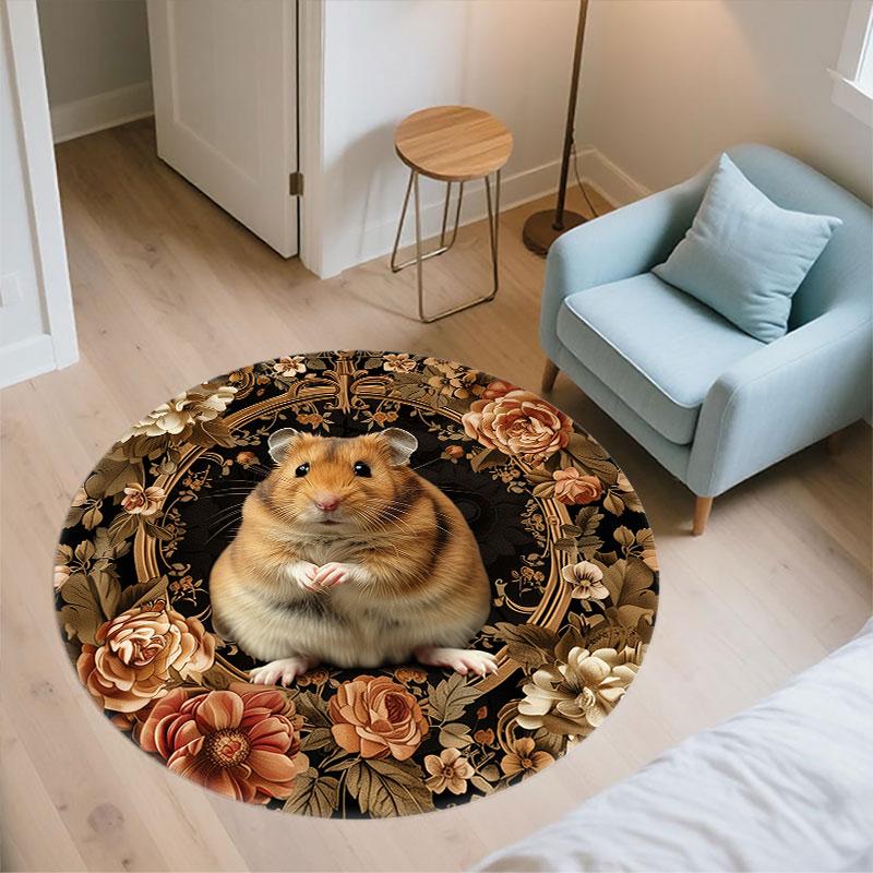 Koalas, Monkeys, Hamsters & Horses pattern round rug,Carpet Rug for Living Room Bedroom Playroom ,Non-slip Floor Mat,Holiday Gifts and Birthday Gifts.