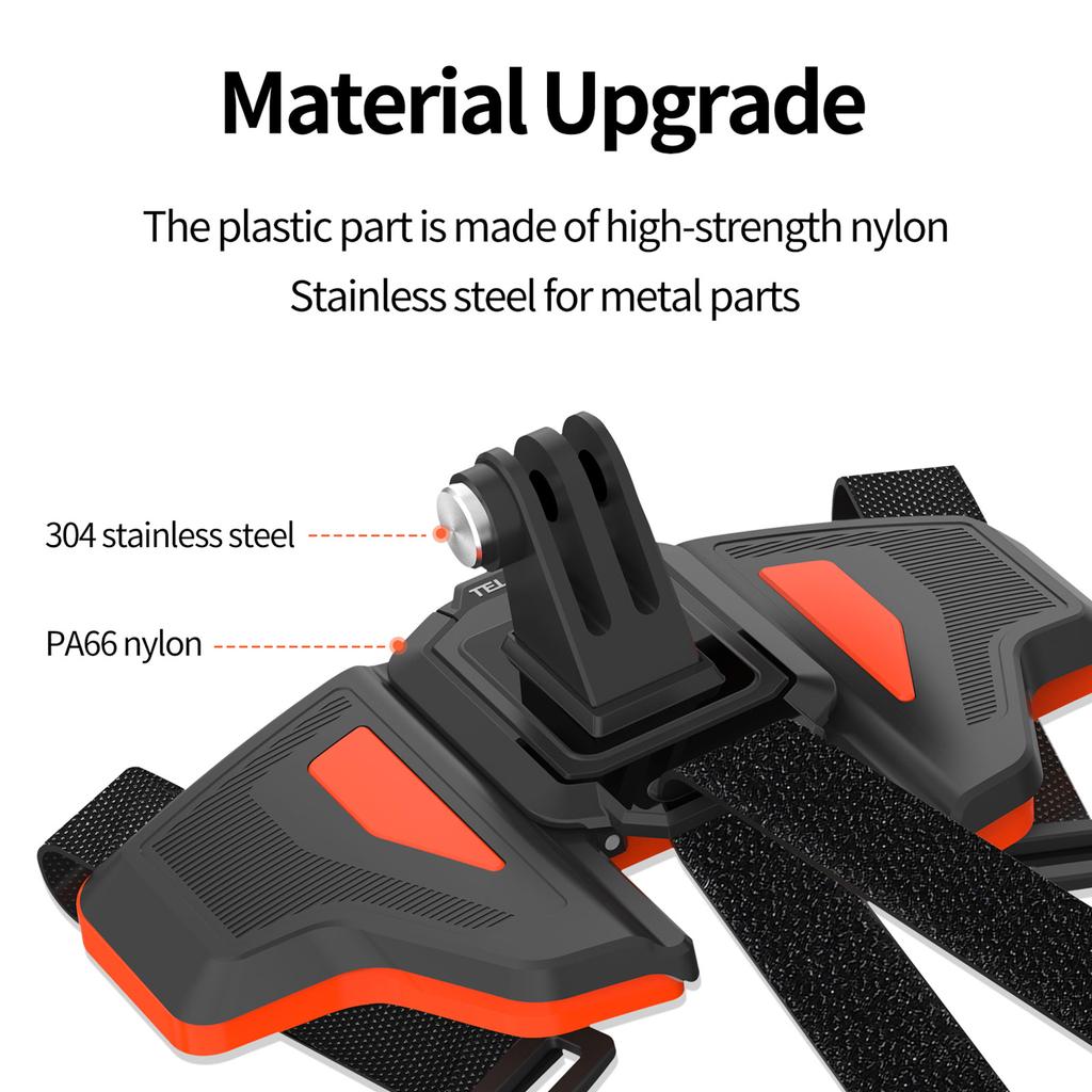 TELESIN GP-HBM-MT2 Second Generation Motorcycle Helmet Mount Strap Flodable Front Chin Mount