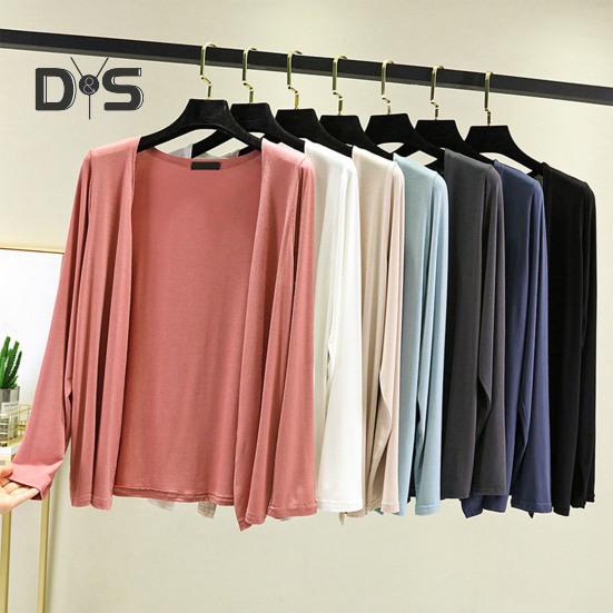 Frauen Einfarbig Dünne Strickjacke Mantel Langarm Vorne Offen Weiche Atmungsaktive Mantel Lässig Weiblichen Kleidung