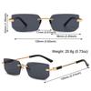 Trendy R imless Rectangle Sunglasses for Women Men Fashion Frameless Sun Glasses Y2K Shades Vintage Summer Travel UV400 Eyewear