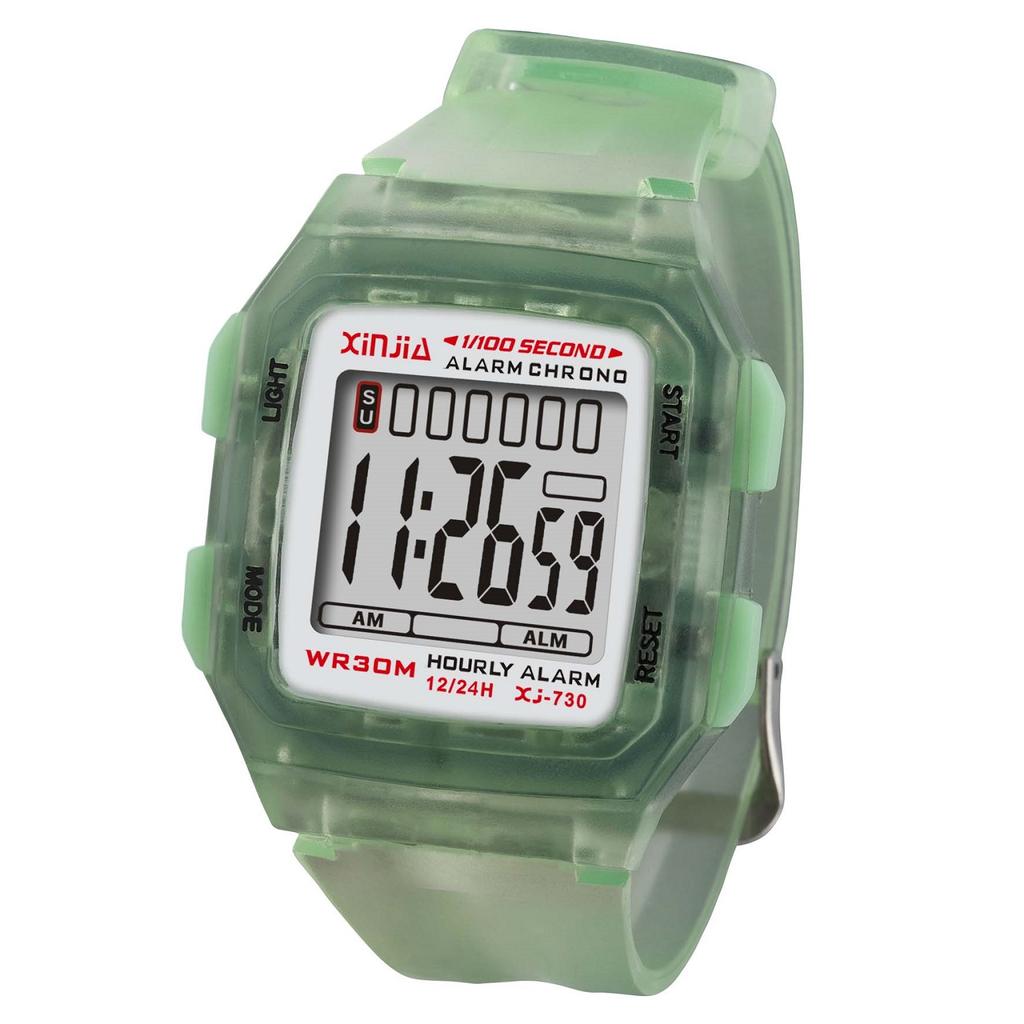 Xinjia 7 Colors Square Digital Student Watch Waterproof Sport Wristwatch