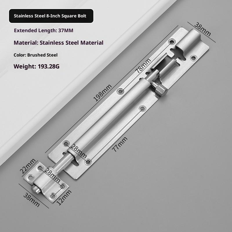 201/304 Edelstahl Tor Sicherheits-Türriegel Riegelverschluss Bolzen 3/4/5/6/8/10/12 Zoll Türriegel Beschläge Für Heimwerker